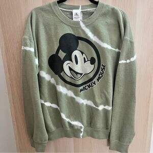 Disney Mickey Mouse Green Tie Dye Sweatshirt Unisex Medium